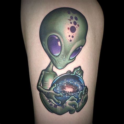 alien design tattoo|traditional alien tattoo.